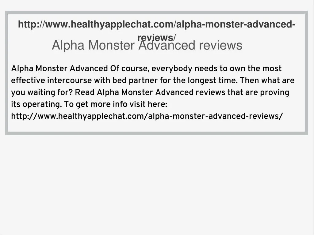 http www healthyapplechat com alpha monster