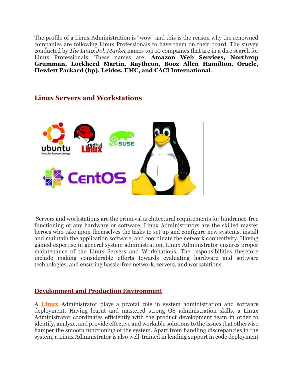the profile of a linux administration