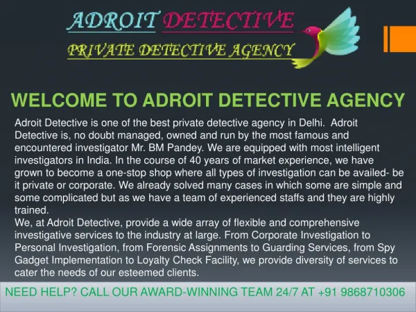 Detective Agency in Delhi