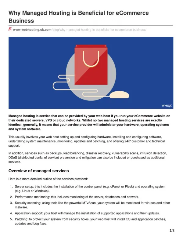 why managed hosting is beneficial for ecommerce