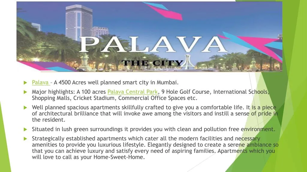palava a 4500 acres well planned smart city
