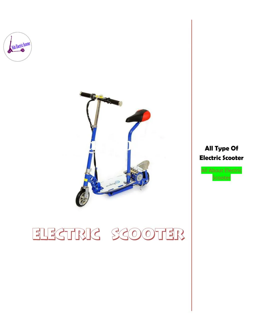 all type of electric scooter