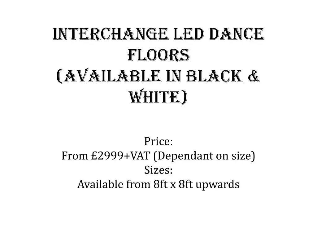 interchange led dance floors available in black white