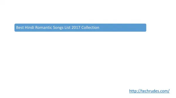 romantic songs list 2017 collection