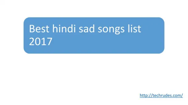hindi sad songs list 2017 collection