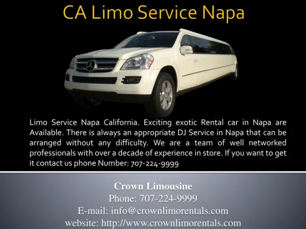 CA Limo Service Napa