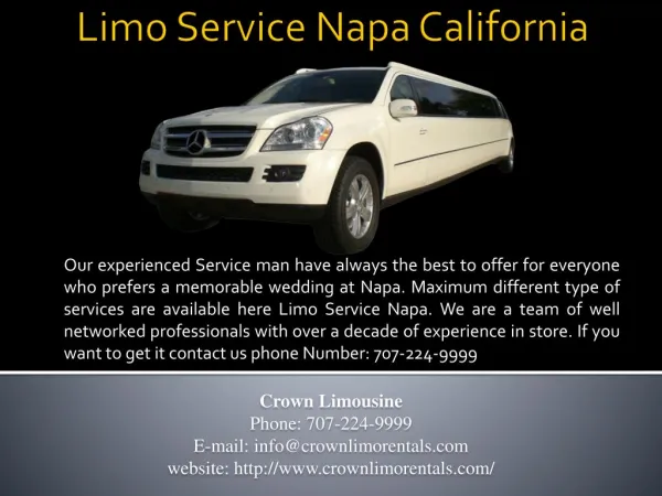 Limo Service Napa California