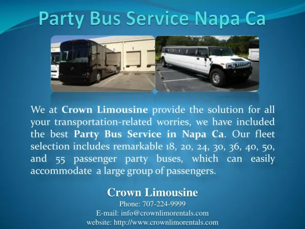 Party Bus Service Napa Ca