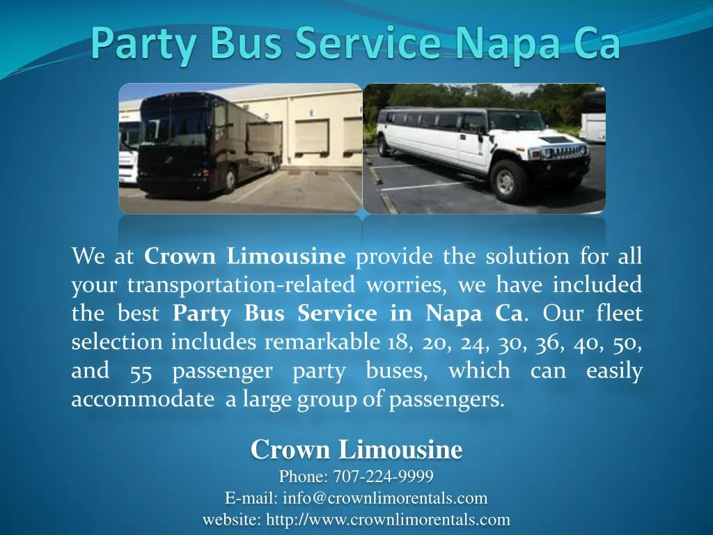 party bus service napa ca