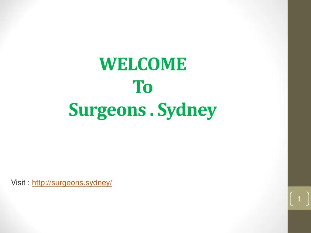 welcome to surgeons sydney