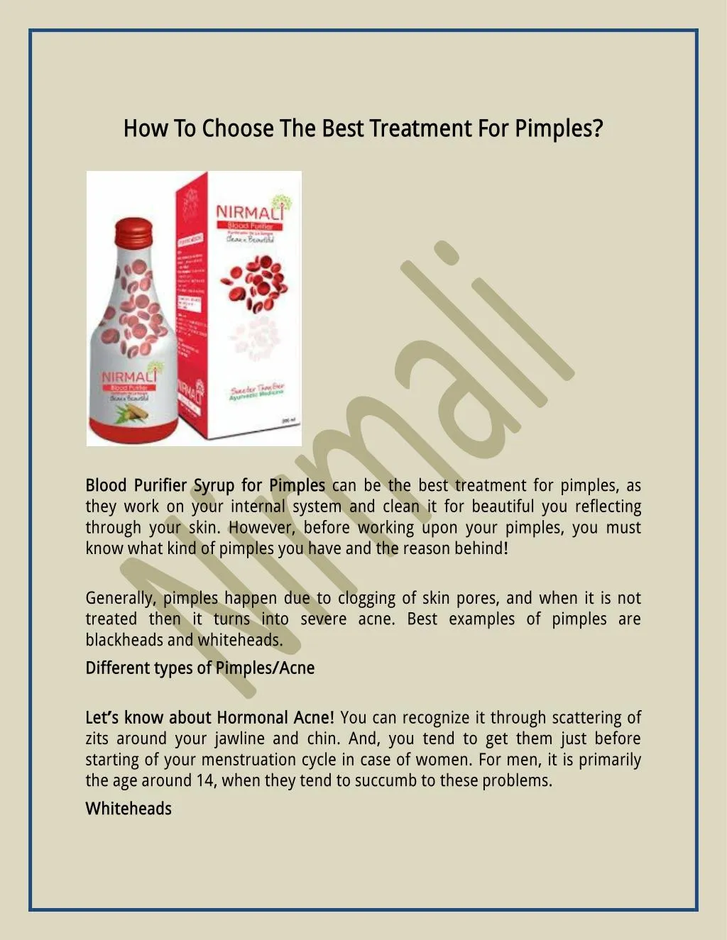 how to choose the best treatment for pimples