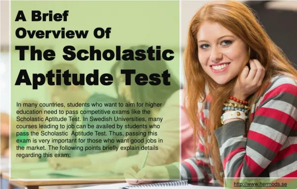 An introduction to the Swedish Scholastic Aptitude Test