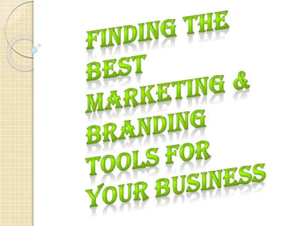 How to find the Marketing & Branding Tools for your Business?