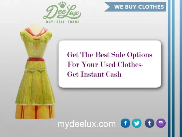 Get The Best Sale Options For Your Used Clothes-Get Instant Cash