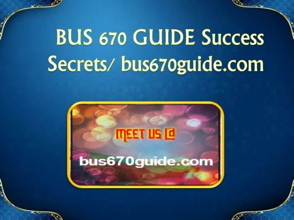 BUS 670 GUIDE Success Secrets/ bus670guide.com