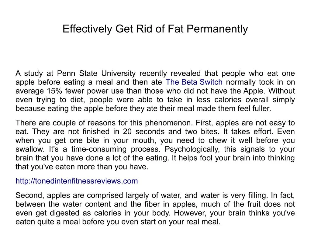 effectively get rid of fat permanently