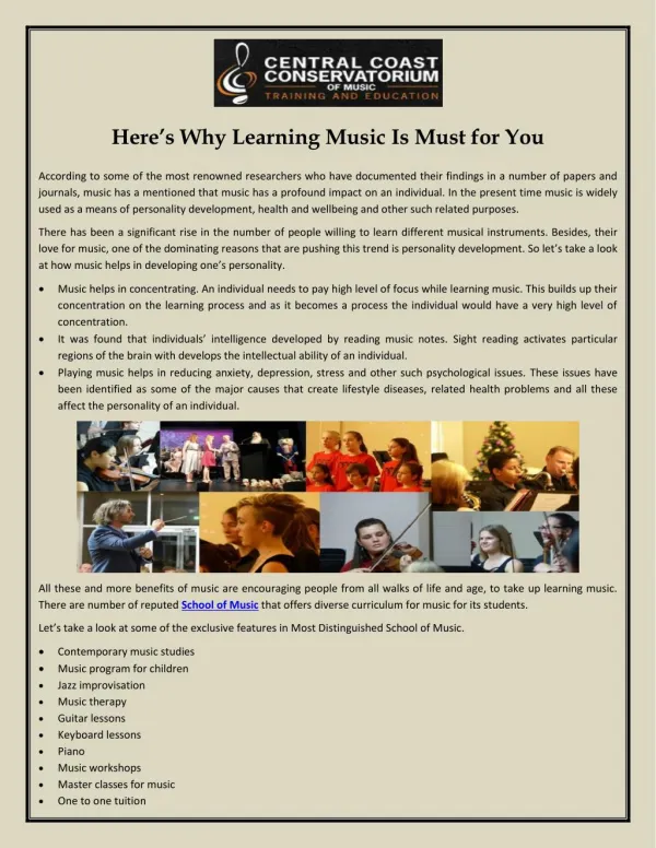 Here’s Why Learning Music Is Must for You