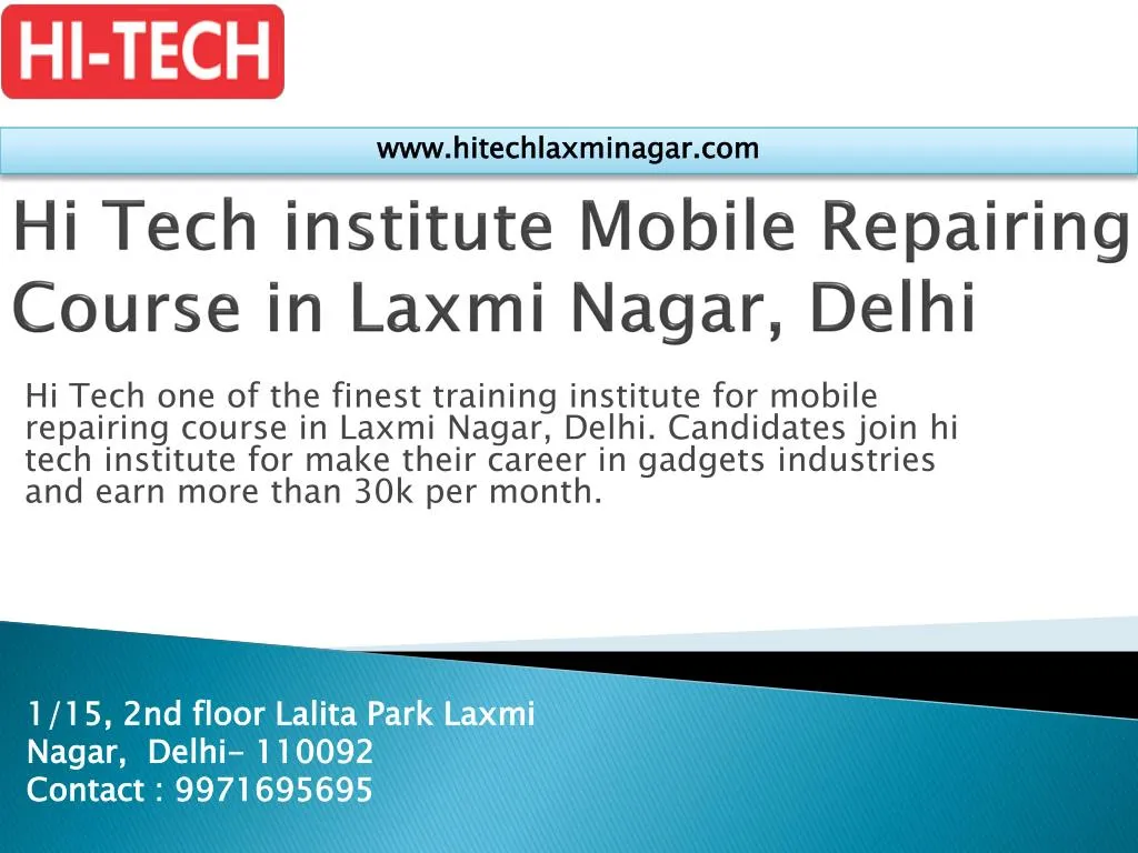 hi tech institute mobile repairing course in laxmi nagar delhi