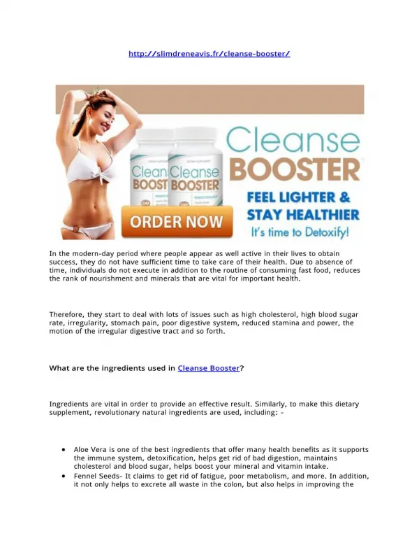 Cleanse Booster Reviews- Make Yourself Fit And Slim From Internally