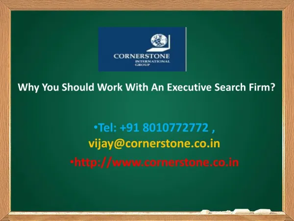 Why You Should Work With an Executive Search Firm?