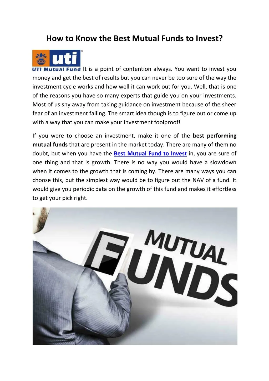 how to know the best mutual funds to invest
