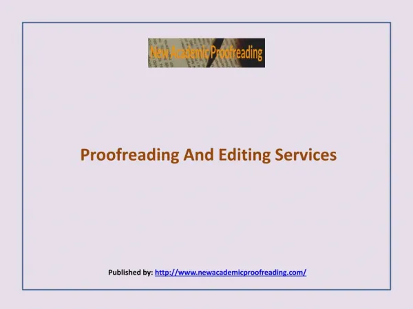 Proofreading And Editing Services