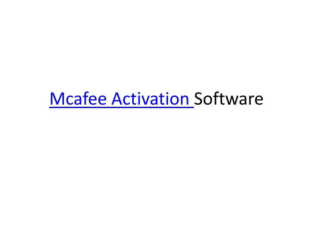 mcafee activation software