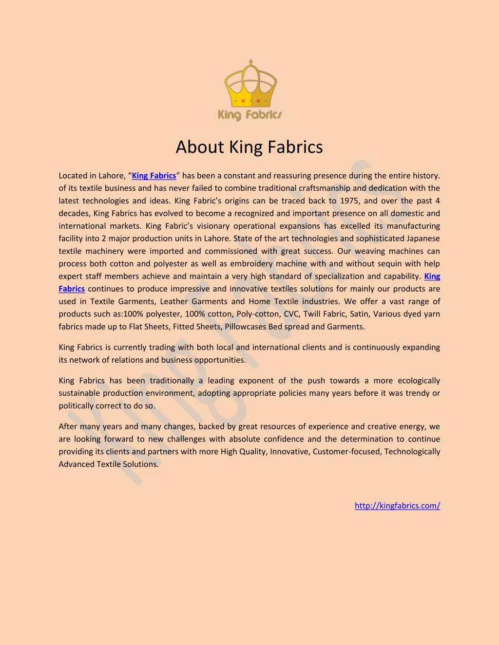 about king fabrics