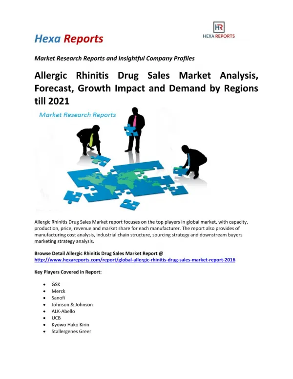 Allergic Rhinitis Drug Market Analysis, Forecast, Growth Impact and Demand by Regions till 2021