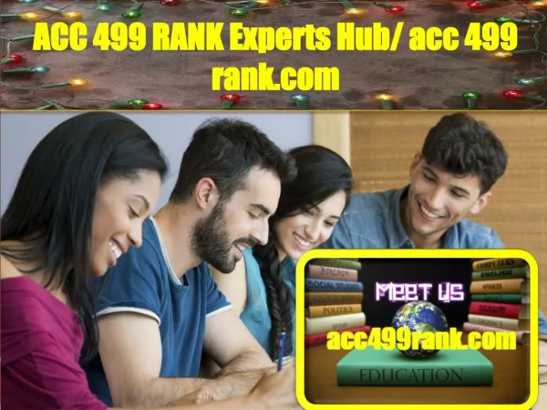 ACC 499 RANK Experts Hub/ acc499rank.com