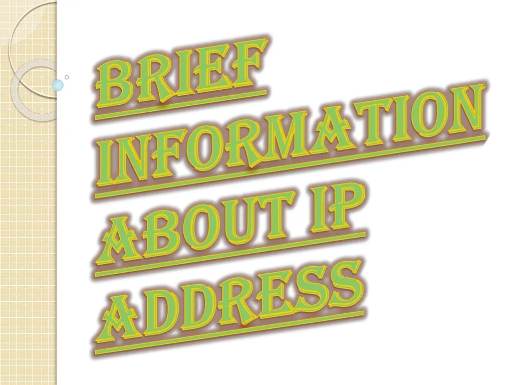 brief information about ip address