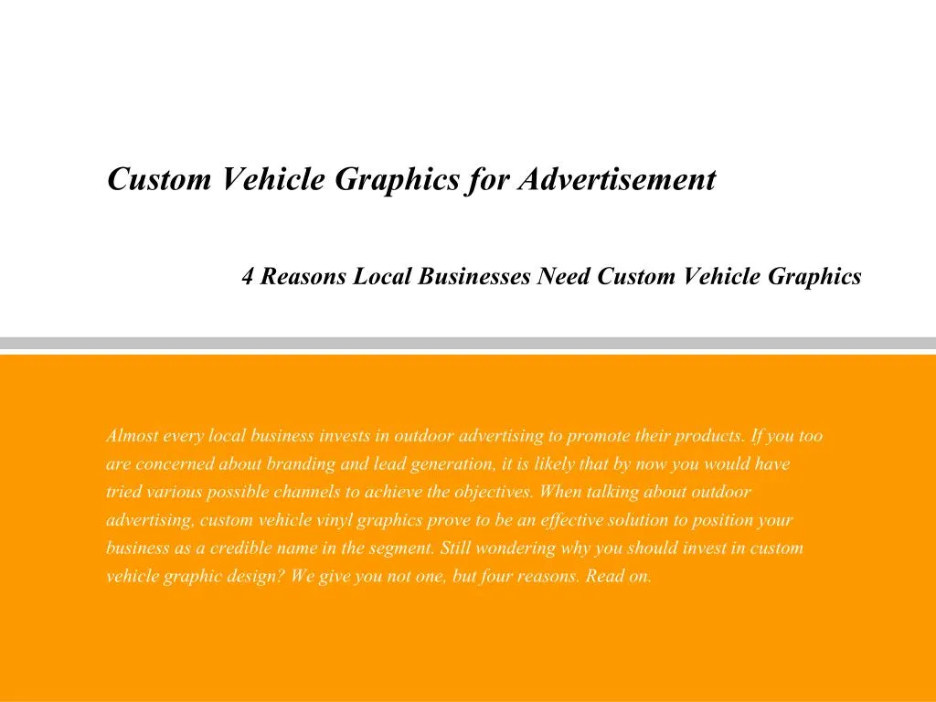 custom vehicle graphics for advertisement