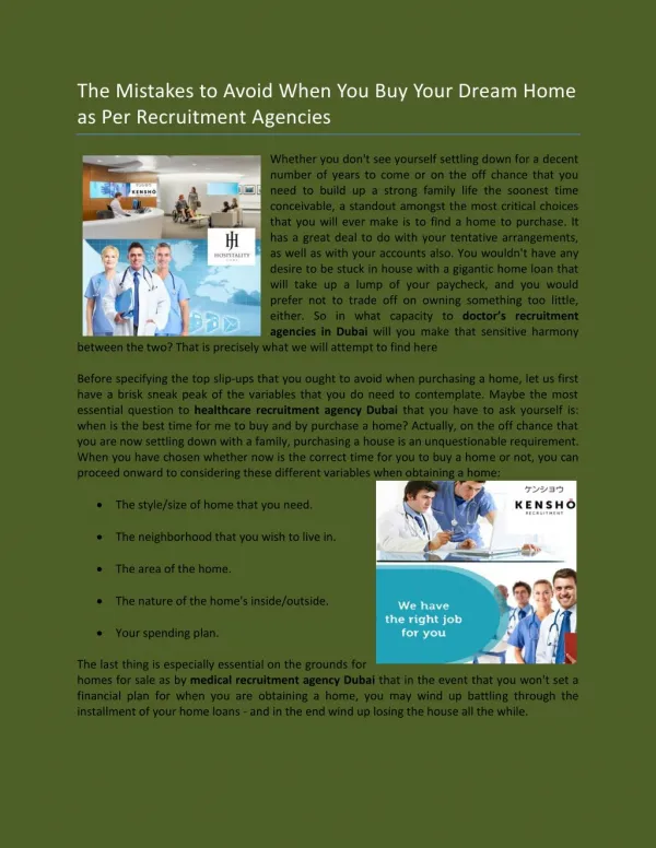 Medical recruitment agency Dubai