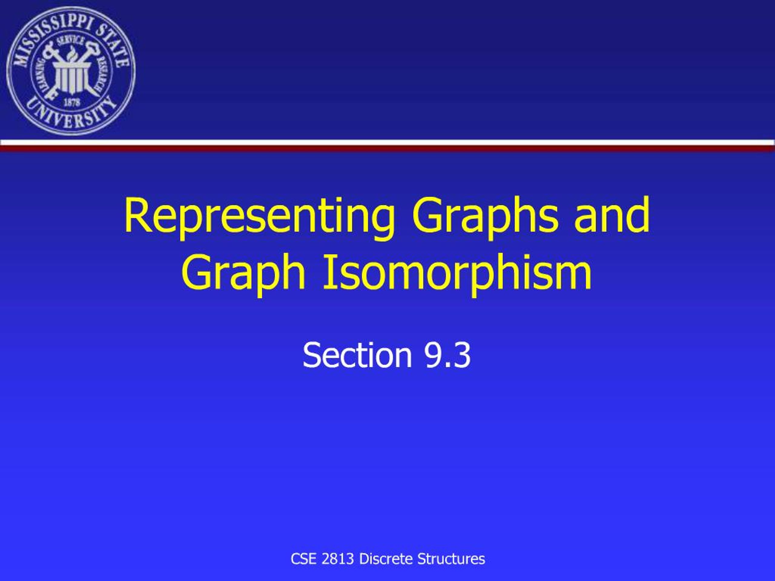 PPT - Representing Graphs and Graph Isomorphism PowerPoint Presentation ...
