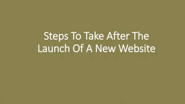 Steps To Take After The Launch Of A New Website