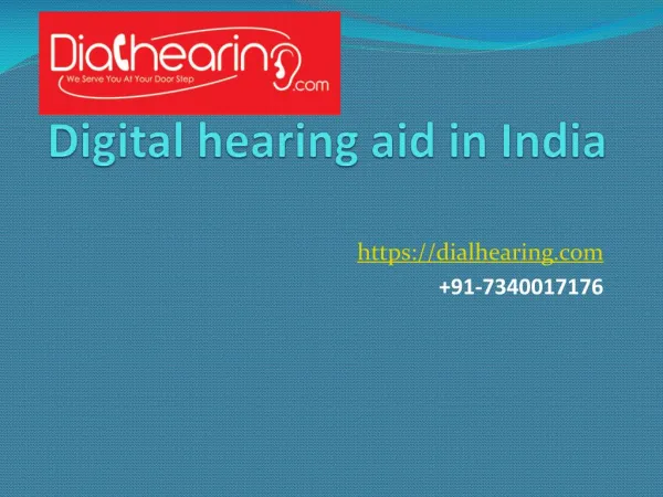 Digital hearing aid in India