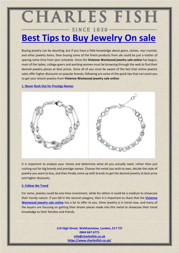 Best Tips to Buy Jewelry On sale