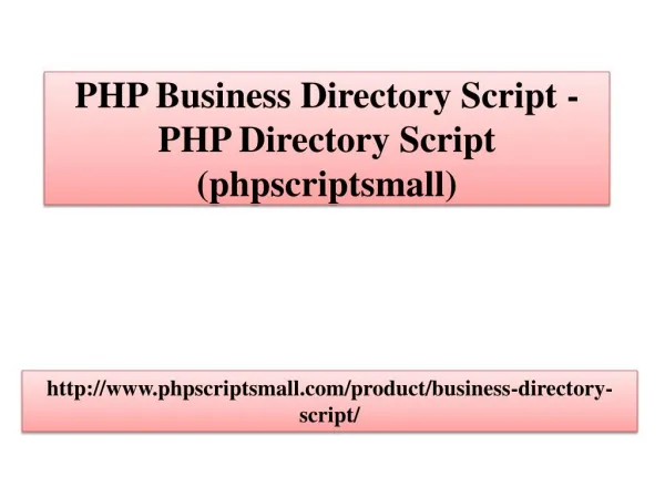 PHP Business Directory Script - PHP Directory Script (phpscriptsmall)