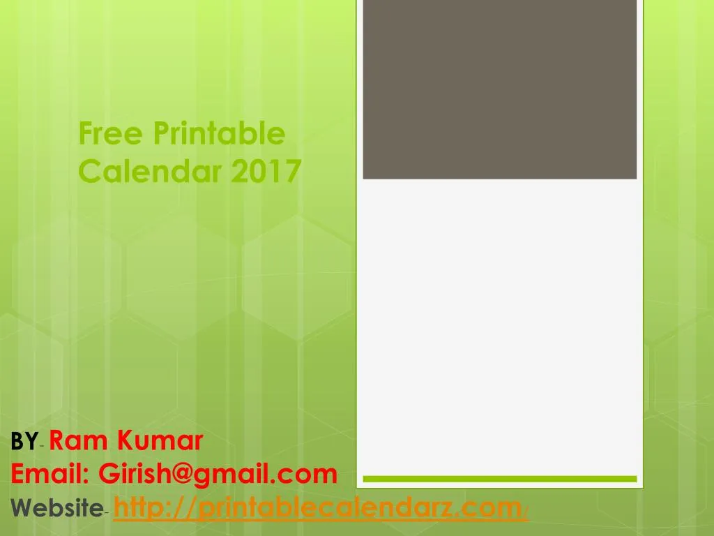 free printable calendar 2017