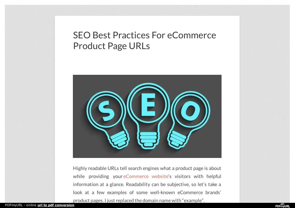 seo best practices for ecommerce product page urls