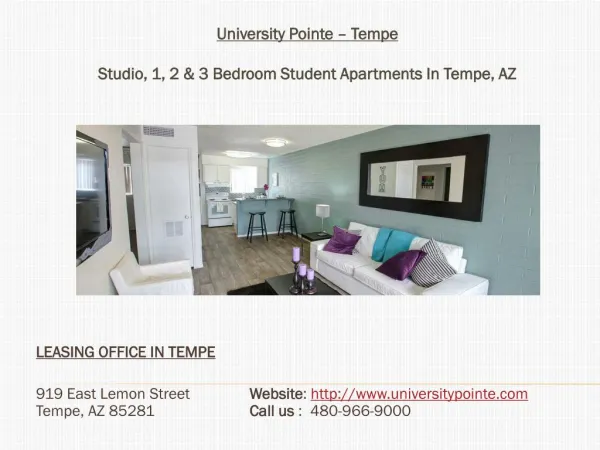 University Pointe - 1, 2 & 3 Bedroom Student Apartments in Tempe