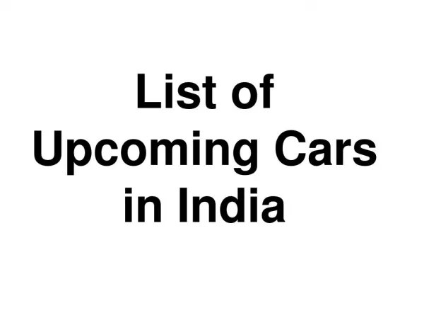 List of Top Upcoming Cars in India 2017