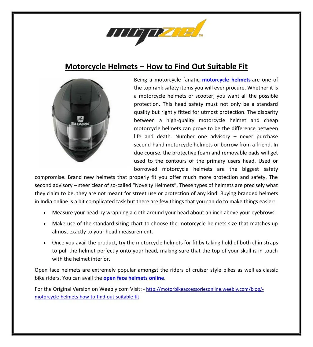 motorcycle helmets how to find out suitable fit