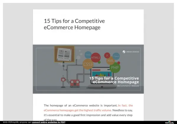 15 Tips for a Competitive eCommerce Homepage | iMediaDesigns
