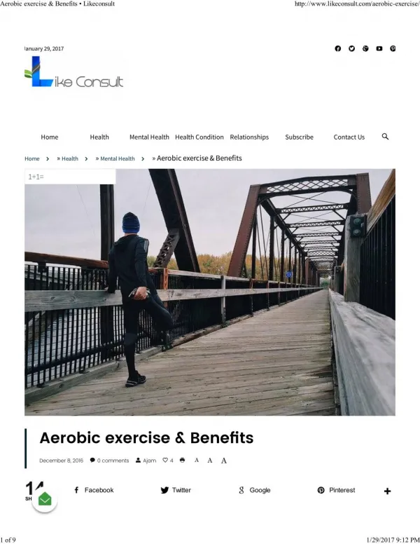Aerobic exercise & Benefits • Likeconsult