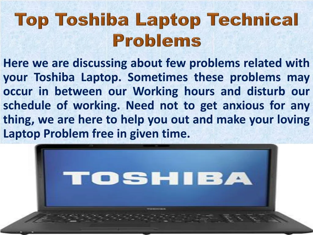 top toshiba laptop technical problems