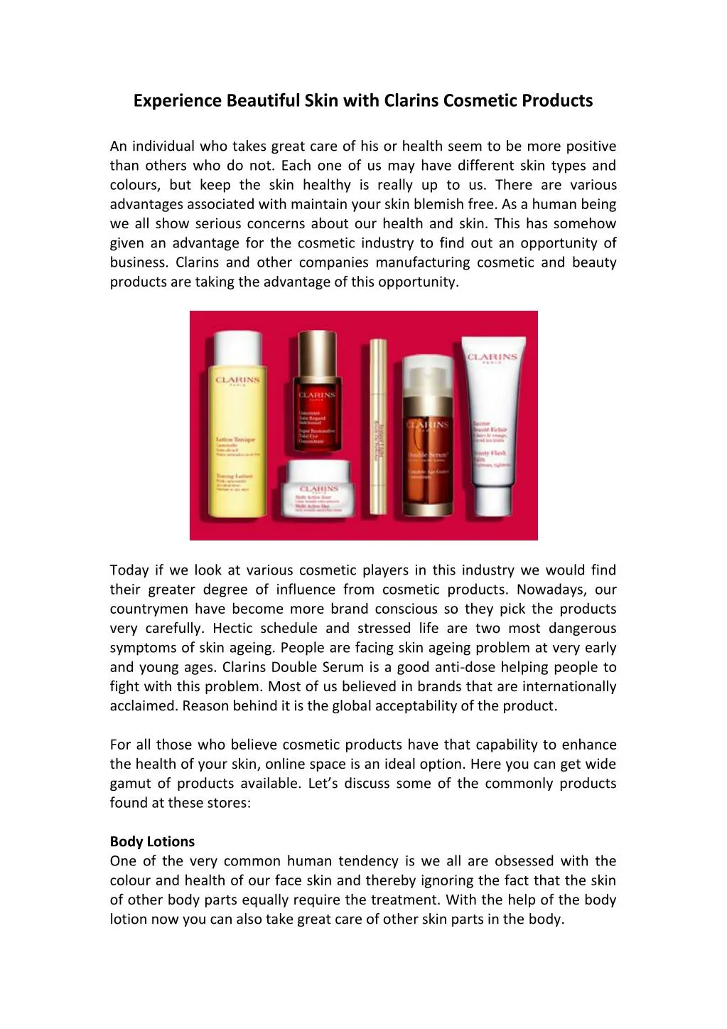 experience beautiful skin with clarins cosmetic