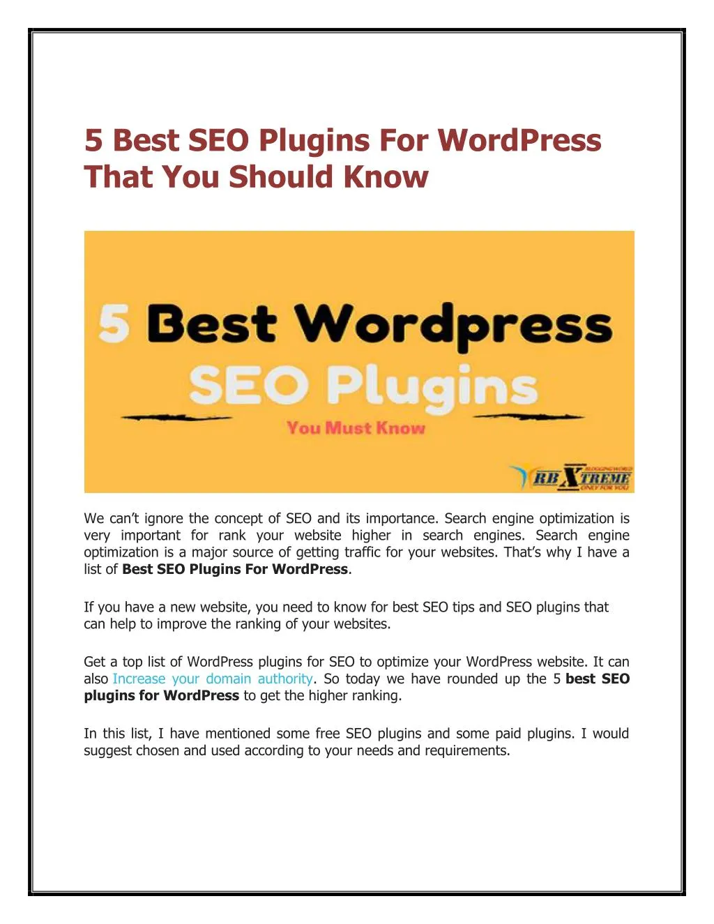 5 best seo plugins for wordpress that you should