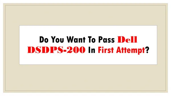 Dell DSDPS-200 Practice Test Questions Dumps