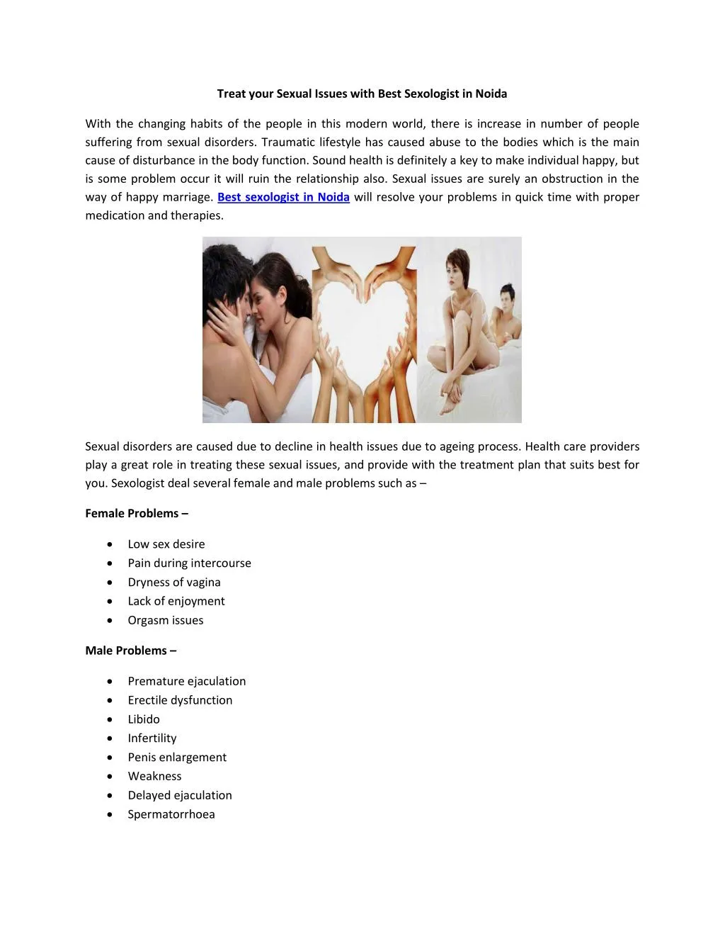 treat your sexual issues with best sexologist